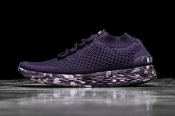 Men's Nobull Wild Wisteria Knit Running Shoes Dark / Purple | SG E2101B